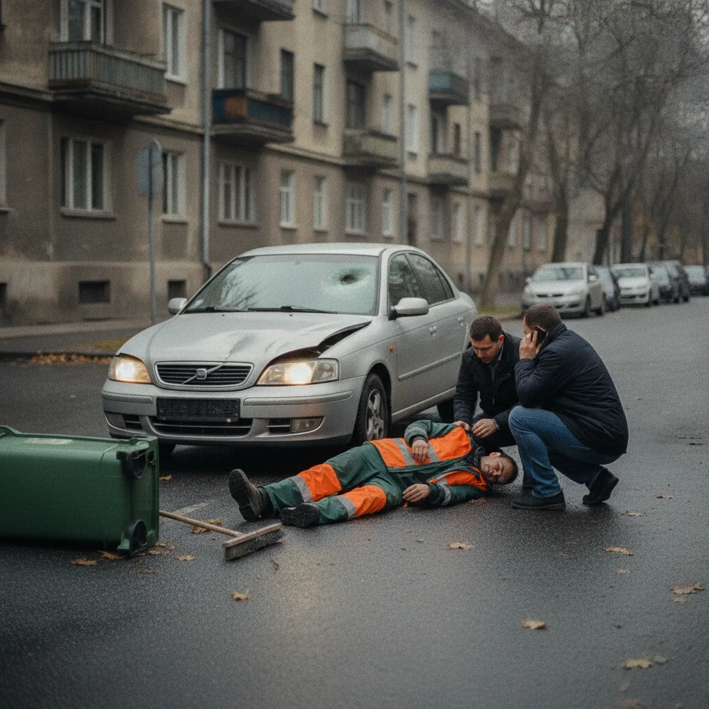 Accident în Moroeni: bărbat lovit pe DN 71 în timp ce lua o pubelă