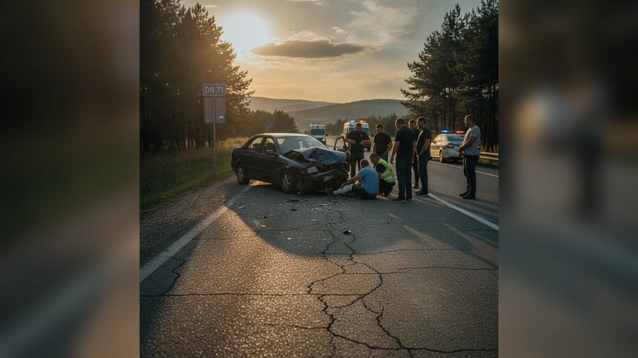 Accident Rutier pe DN 71 la Priboiu: O Femeie din Târgoviște Rănită