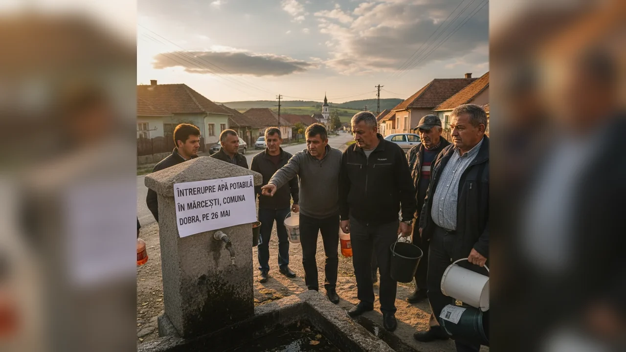 Apă potabilă întreruptă în Mărcești, comuna Dobra pe 26 mai
