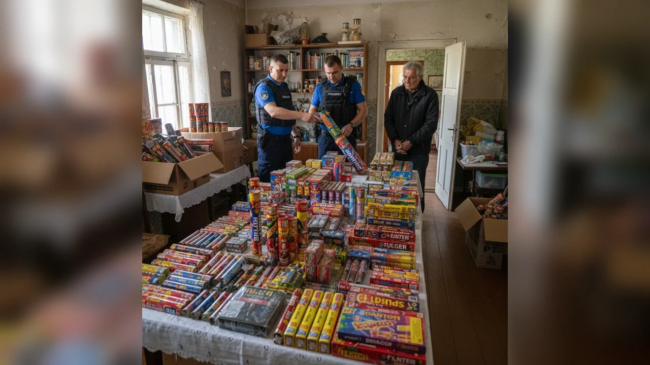Arsenal de Petarde și Artificii Confiscat din Locuințele unui Bărbat de 50 de Ani
