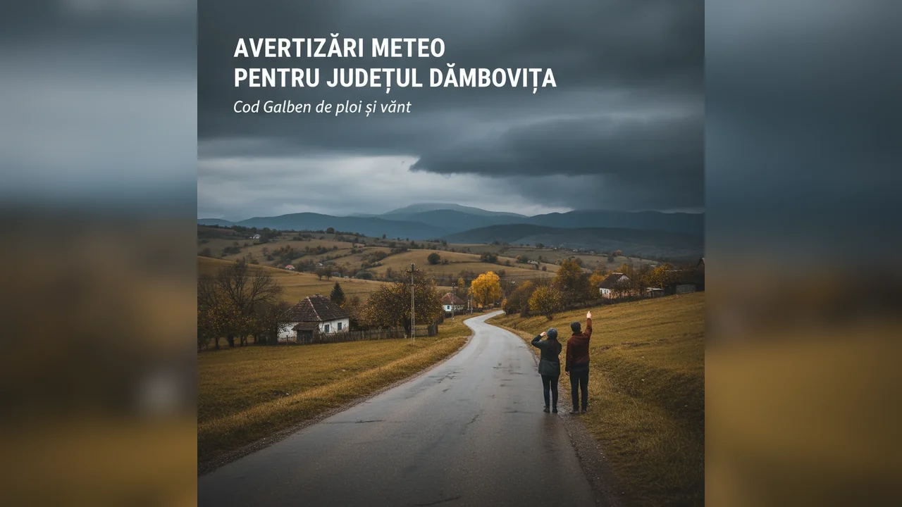 Avertizări meteo de cod galben și portocaliu pentru județul Dâmbovița, anunțate la Târgoviște