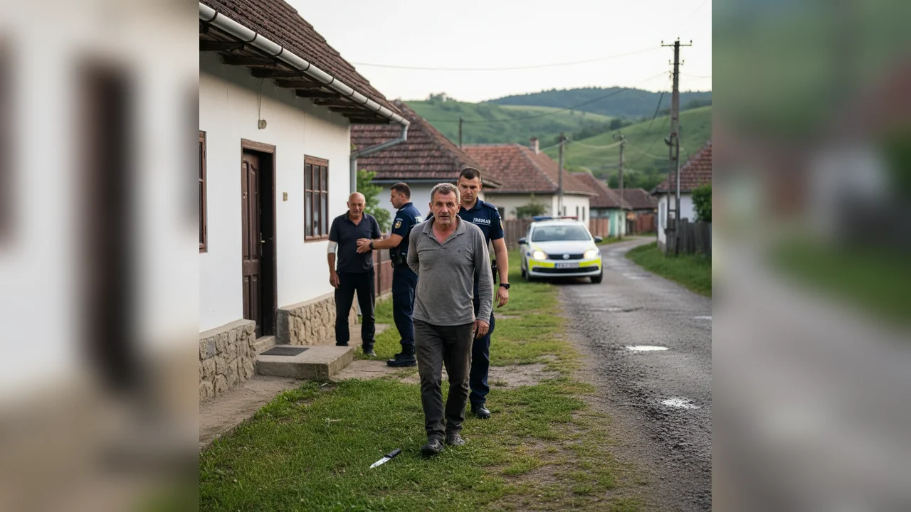 Bărbat din Mătăsaru internat la psihiatrie după ce și-a atacat tatăl cu cuțitul. Caz investigat de polițiștii din Târgoviște