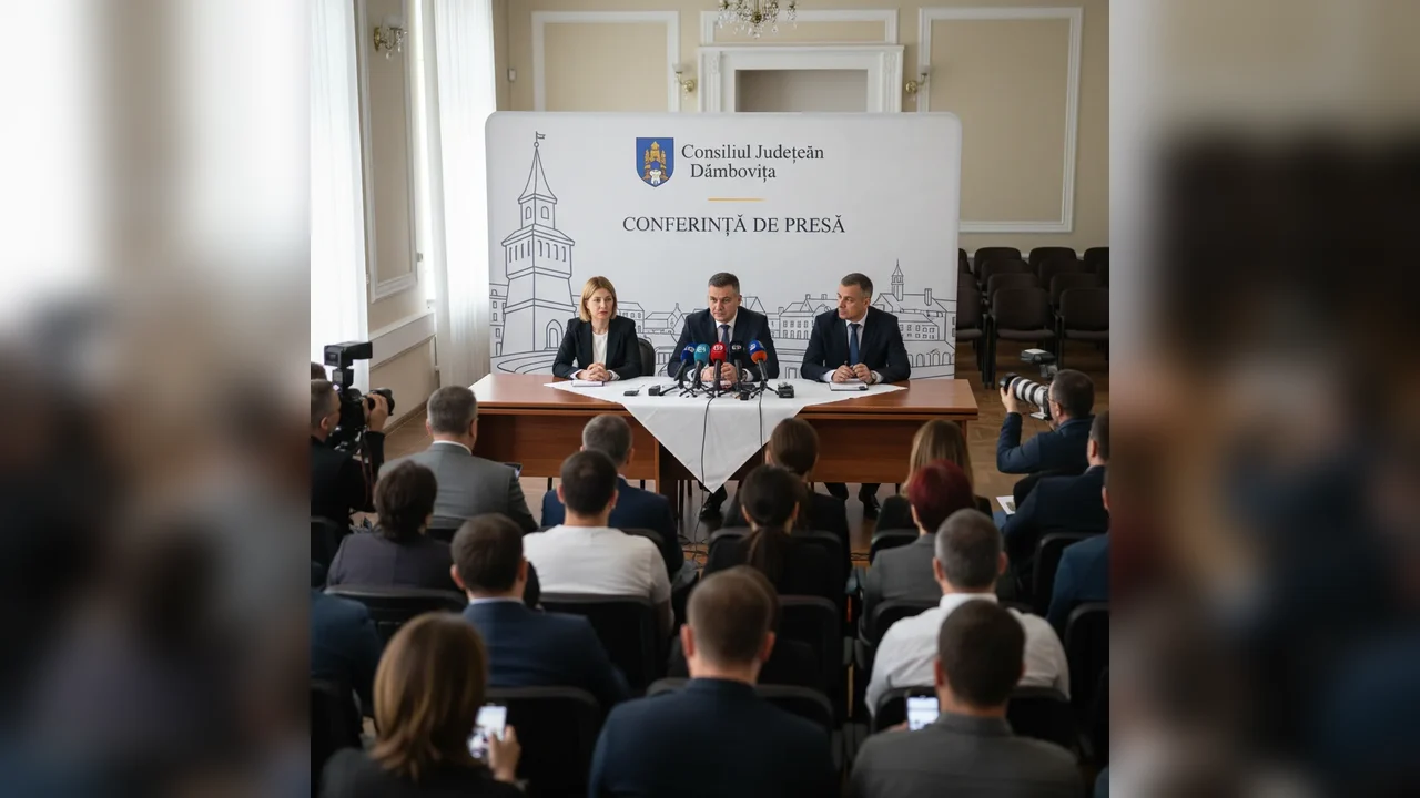 Conferință de presă anunțată la Târgoviște de Consiliul Județean Dâmbovița pe 30 decembrie 2025