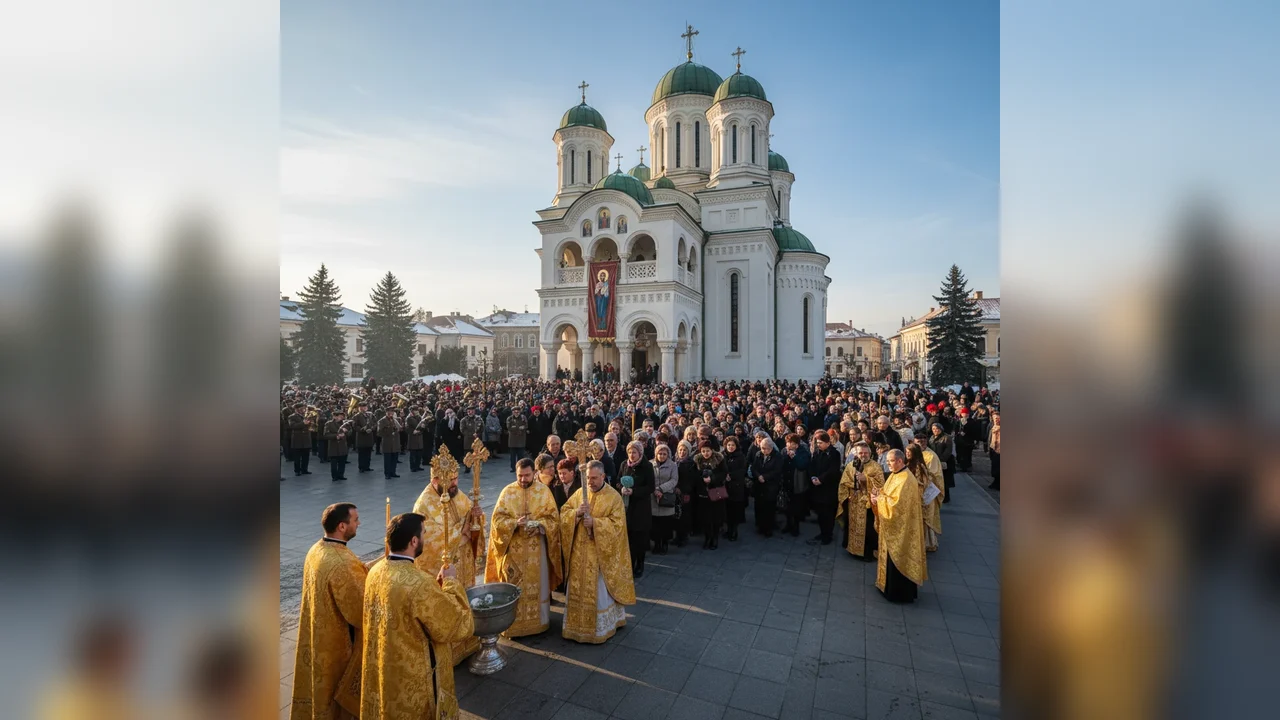 Credincioșii din Târgoviște au marcat sărbătoarea Botezului Domnului la Catedrala Arhiepiscopală