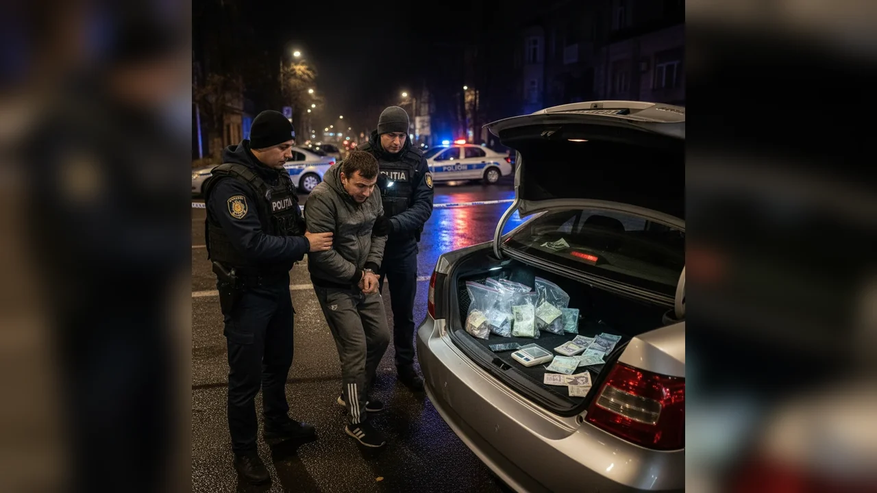 Dealer de stupefiante de mare și mic risc, prins de DIICOT Ploiești cu zeci de pachete și mii de lei ascunse în autoturism
