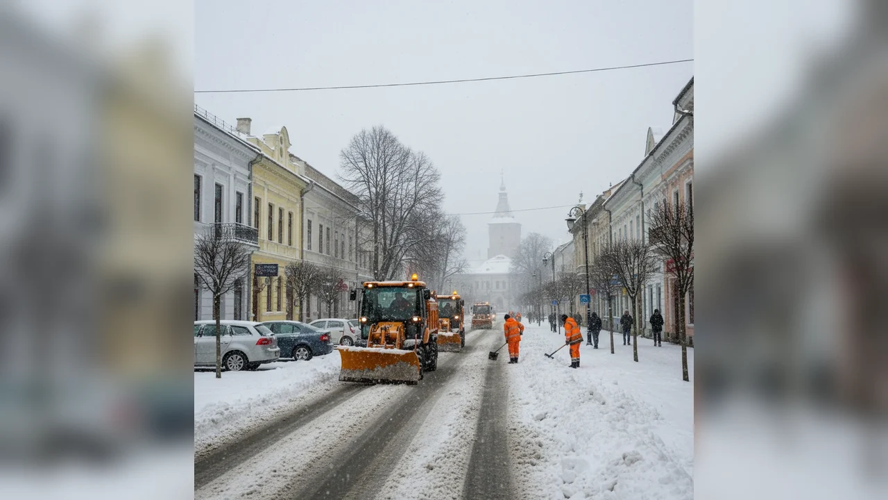 Deszăpezire sub Cod Galben la Târgoviște: primăria menține alerta pentru polei