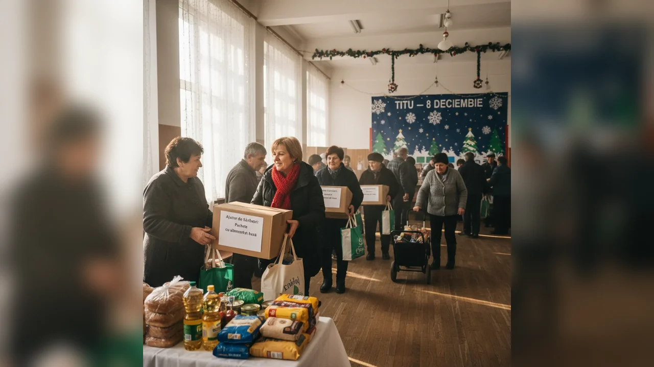 Distribuirea pachetelor cu alimente de bază pentru beneficiarii din Titu începând cu 8 decembrie