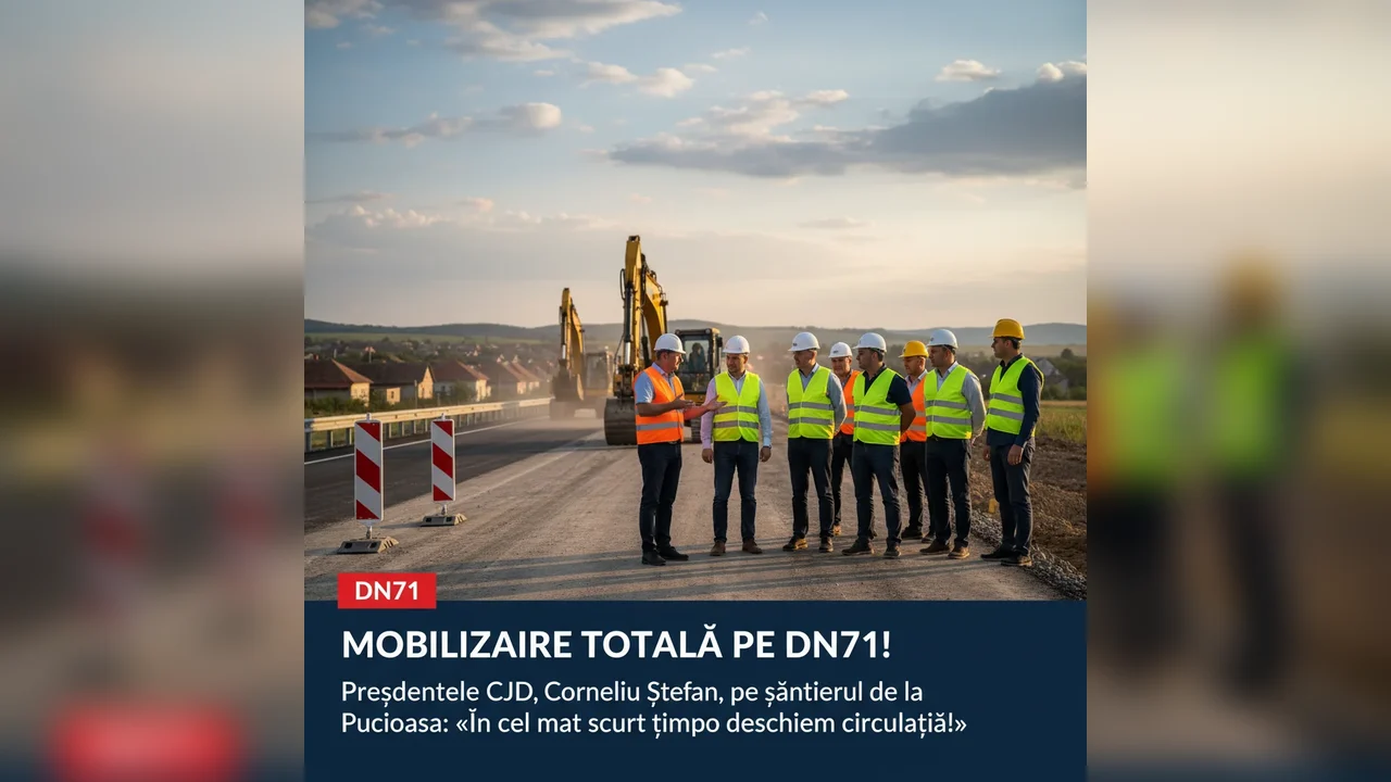 Ilfoveni, DN71: coliziune între autoturism și autoutilitară; trei persoane la spital