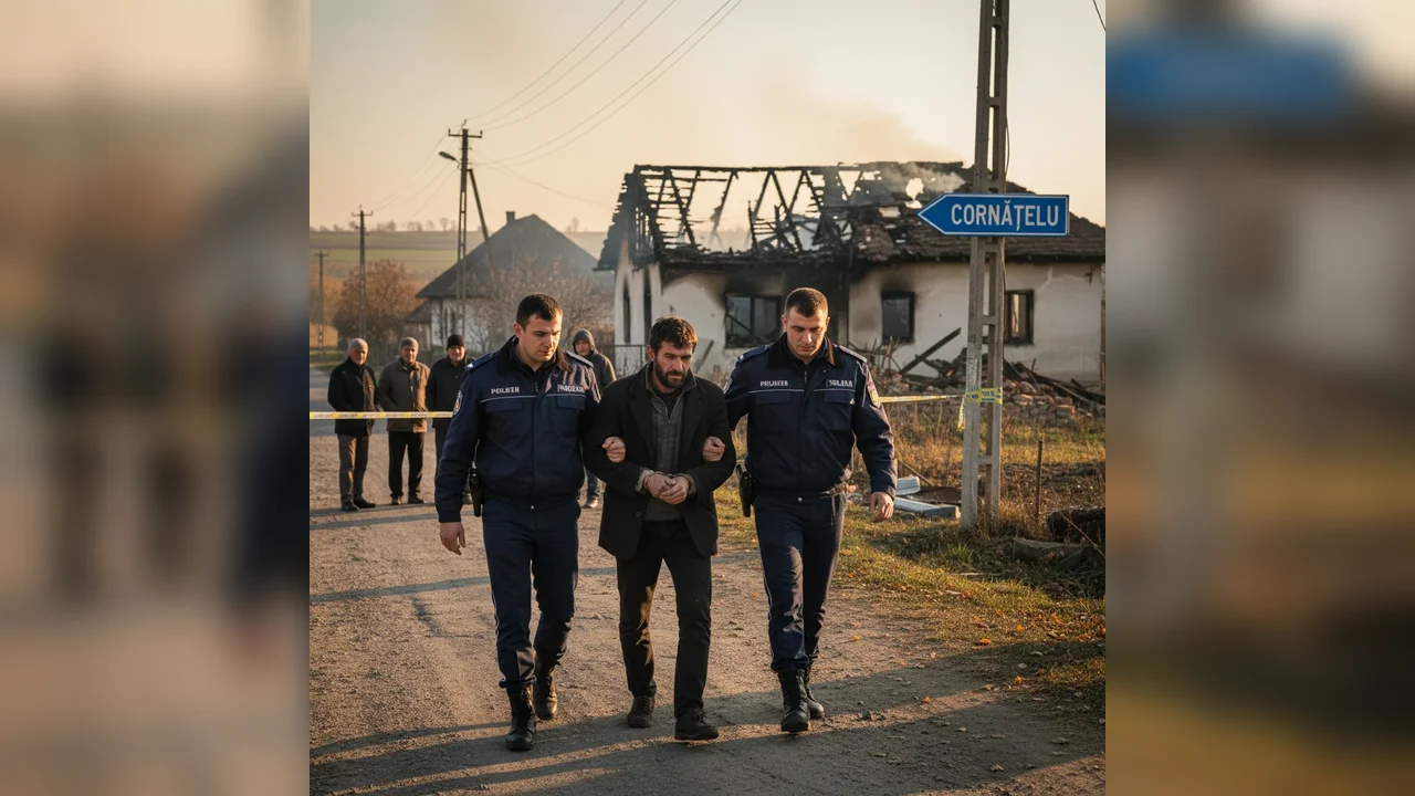 Incendierea unei case la Cornățelu: bărbat arestat pentru datorii