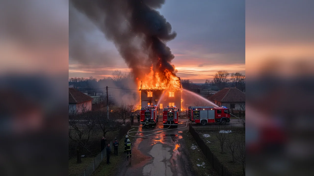 Incendiu devastator la Mortenii: casă de 200 mp distrusă de foc