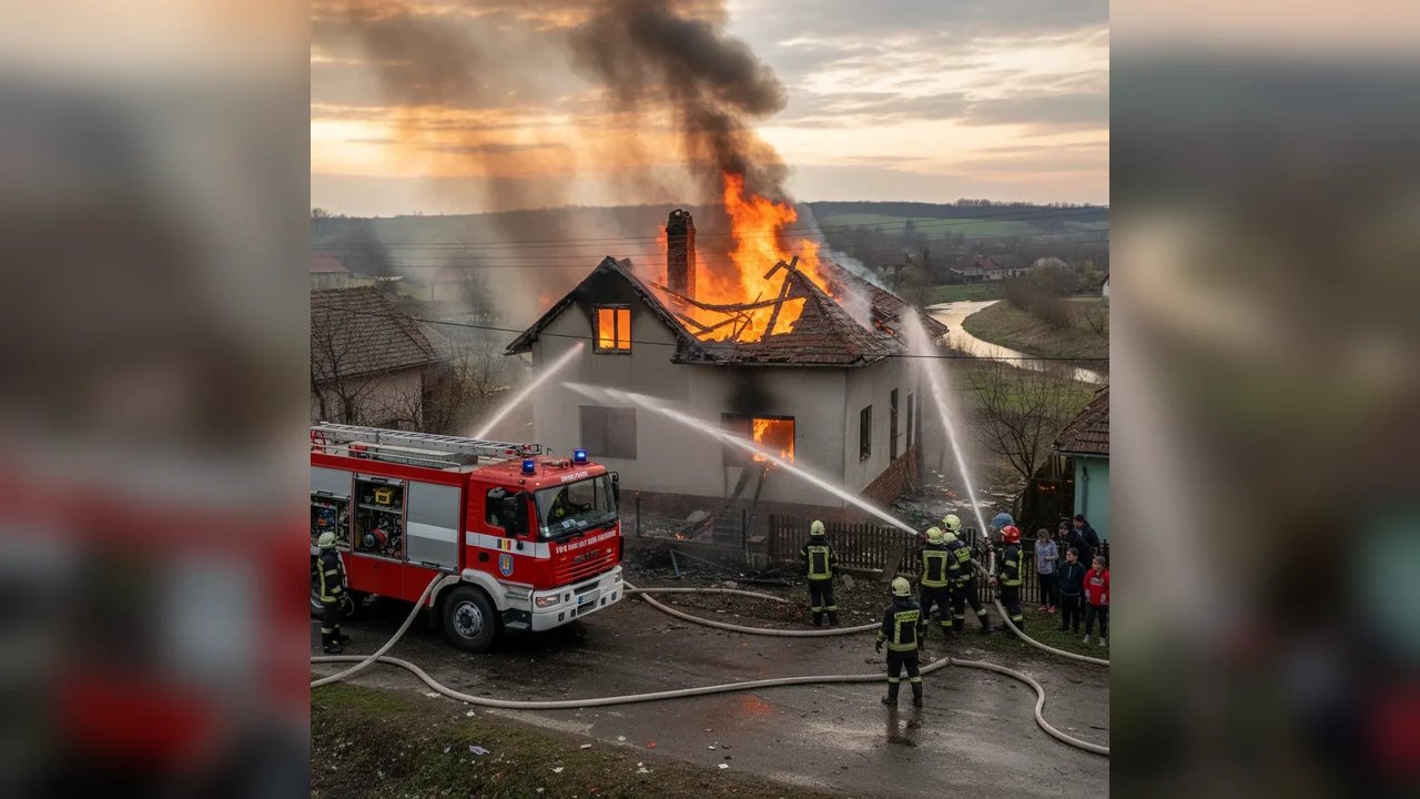 Incendiu în Valea Lungă – Cricov cauzat de un coș de fum deteriorat la o locuință