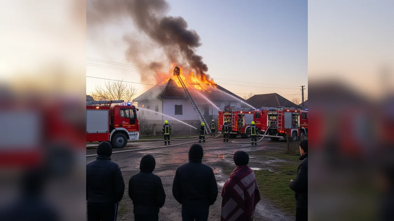 Incendiu la o gospodărie din Tătărani, intervenția rapidă a pompierilor în primele ore ale dimineții