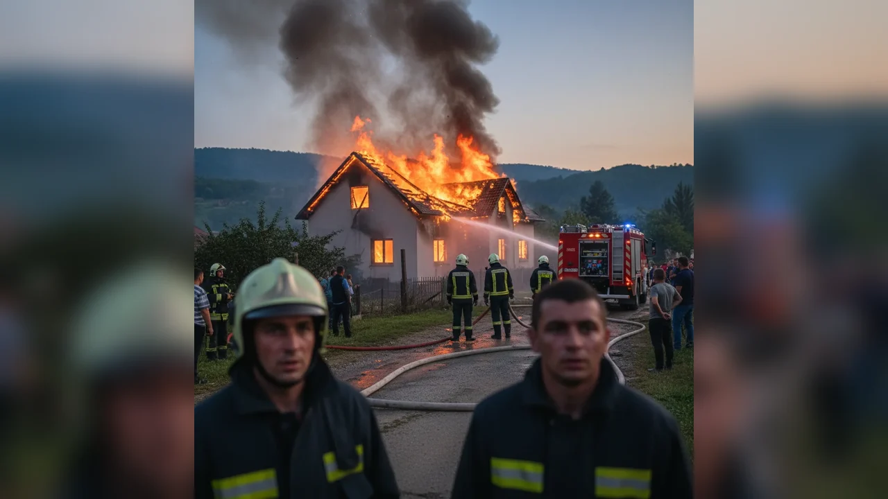 Incendiu la o locuință din comuna Tătărani, gestionat de pompieri în apropiere de Târgoviște