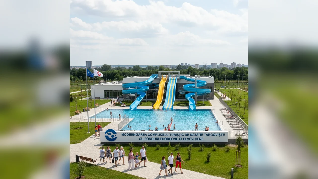 Modernizarea Complexului Turistic de Natație din Târgoviște, finanțată din fonduri europene și elvețiene
