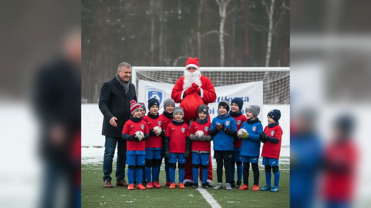 Moș Crăciun le-a adus bucurie juniorilor sportivi din Titu alături de primarul Laurențiu Costache