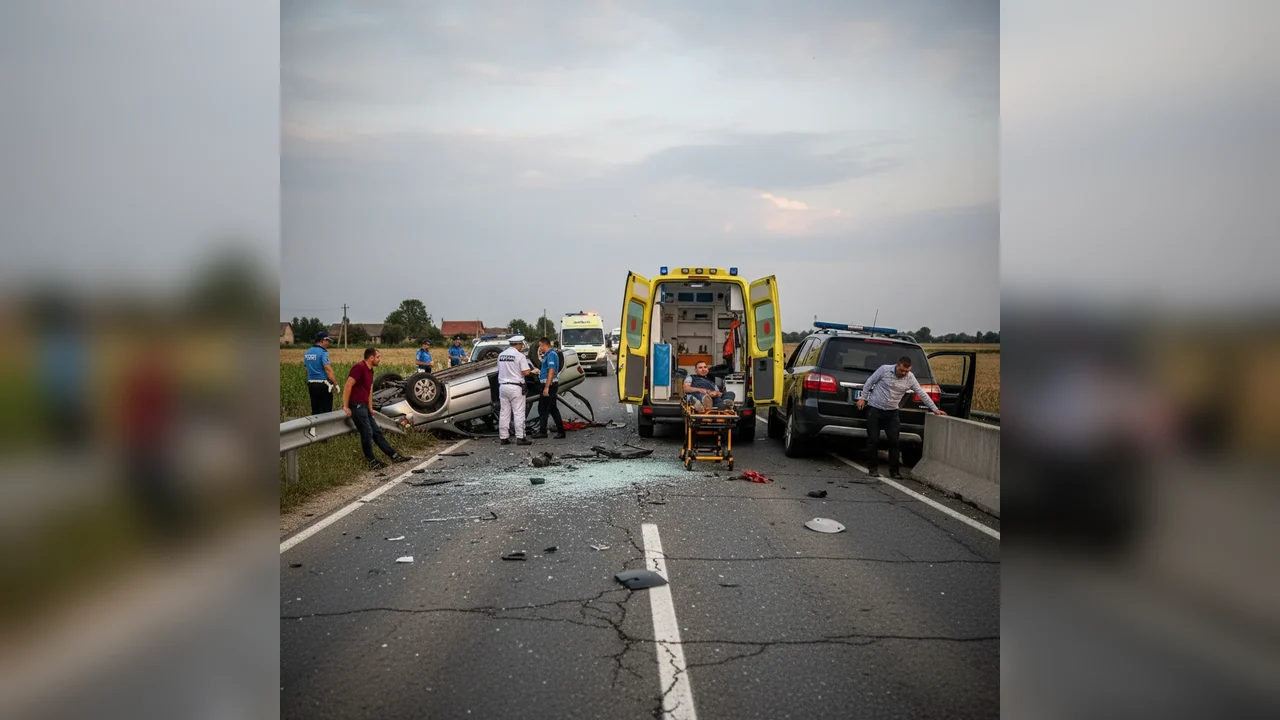 Patru persoane rănite într-un accident rutier pe DN 71, lângă Târgoviște