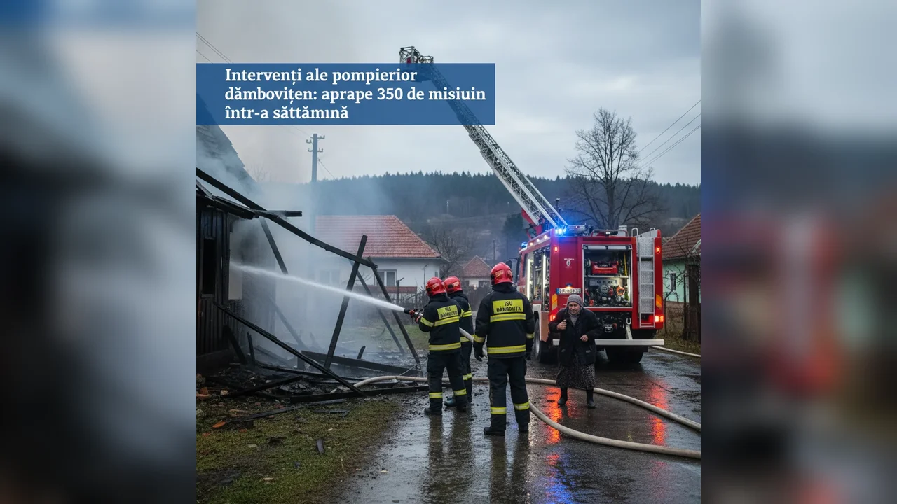 Pompierii din Târgoviște și întreg județul Dâmbovița, aproape 350 de intervenții într-o săptămână