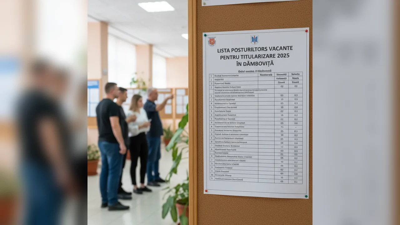 Posturile vacante pentru Titularizare 2025 în Dâmbovița, publicate oficial la Târgoviște