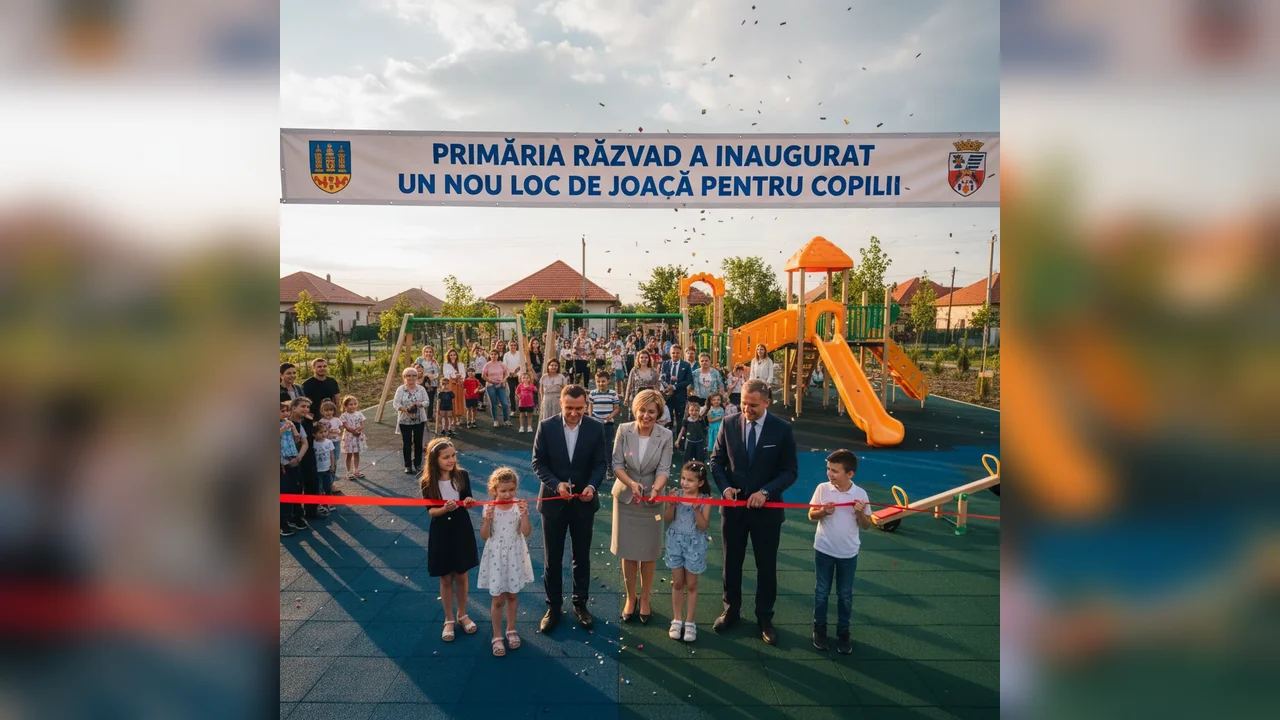 Primăria Răzvad deschide un nou loc de joacă modern pentru copii în comunitate