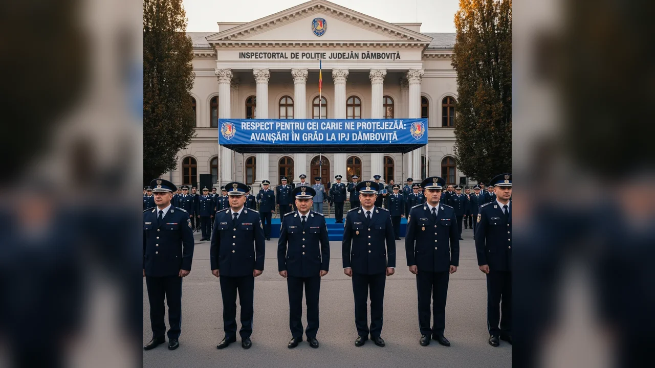 Recunoaștere și avansări în grad pentru polițiștii din IPJ Dâmbovița care ne protejează