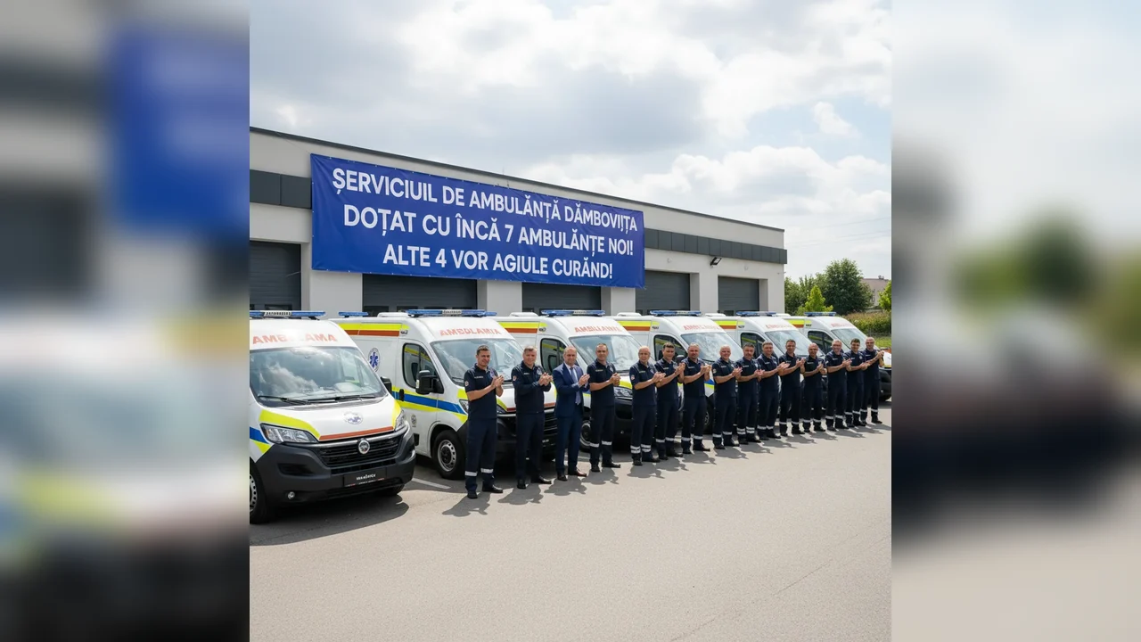 SERVICIUL DE AMBULANȚĂ DÂMBOVIȚA PRIMEȘTE 7 AMBULANȚE NOI ȘI ALTE 4 SUNT PE DRUM!