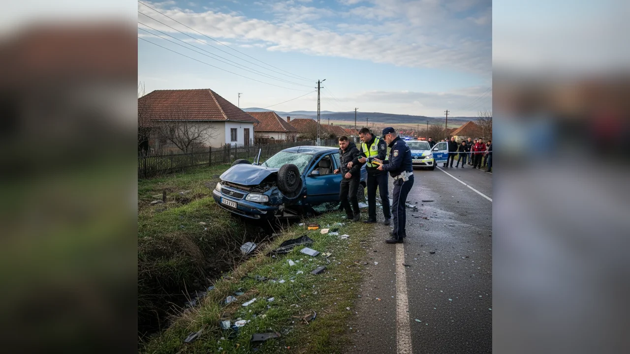 Șofer băut implicat într-un accident rutier la Costeștii din Vale, cazul ajunge în atenția poliției din Târgoviște