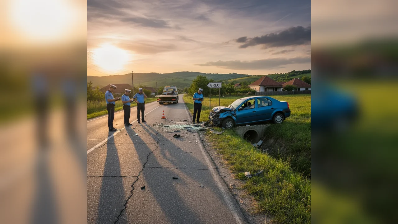 Șofer din Târgoviște, implicat într-un accident la Greci, depistat cu permisul suspendat