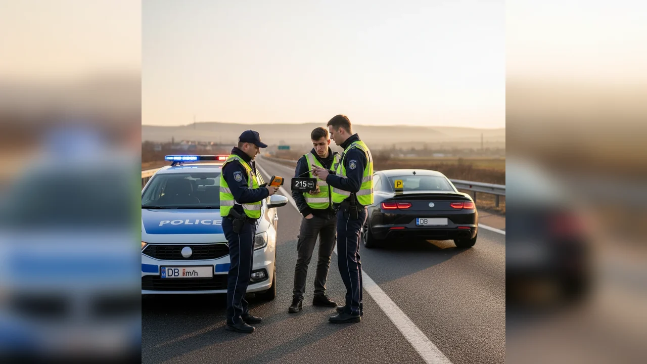 Tânăr de 18 ani din Târgoviște, lăsat fără permis după ce a fost prins cu viteză foarte mare în Dâmbovița