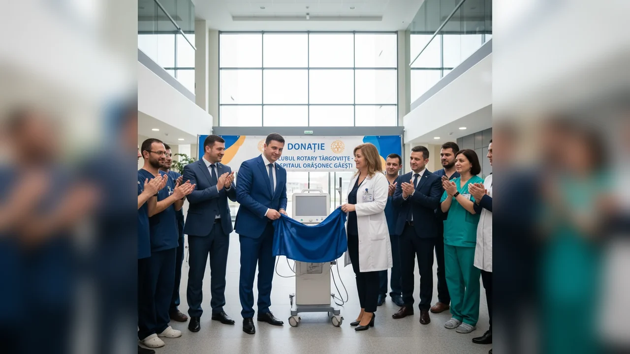 Târgoviște: Clubul Rotary sprijină Spitalul Orășenesc Găești cu un aparat EKG modern