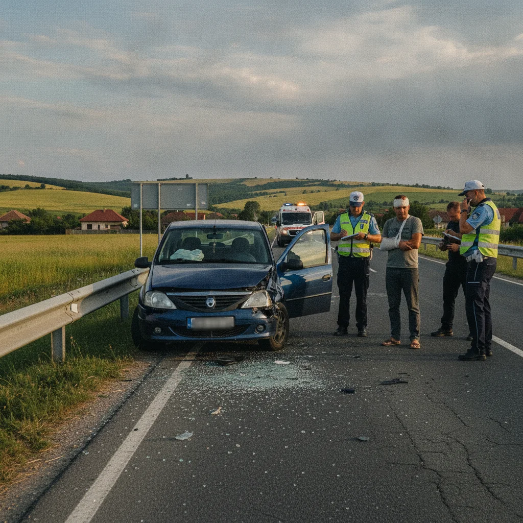 Tărtășești: tânără de 23 de ani lovită pe DN7 la trecerea de pietoni