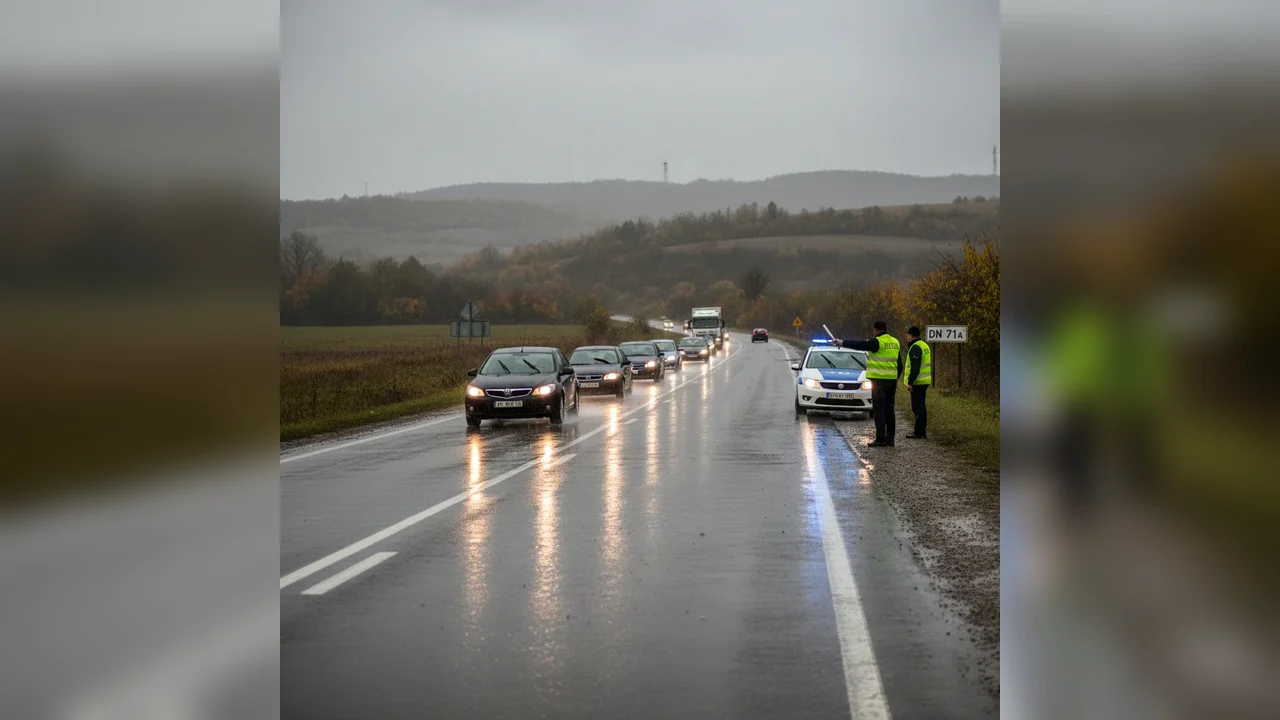 Trafic pe carosabil umed în Târgoviște și pe drumurile naționale din Dâmbovița