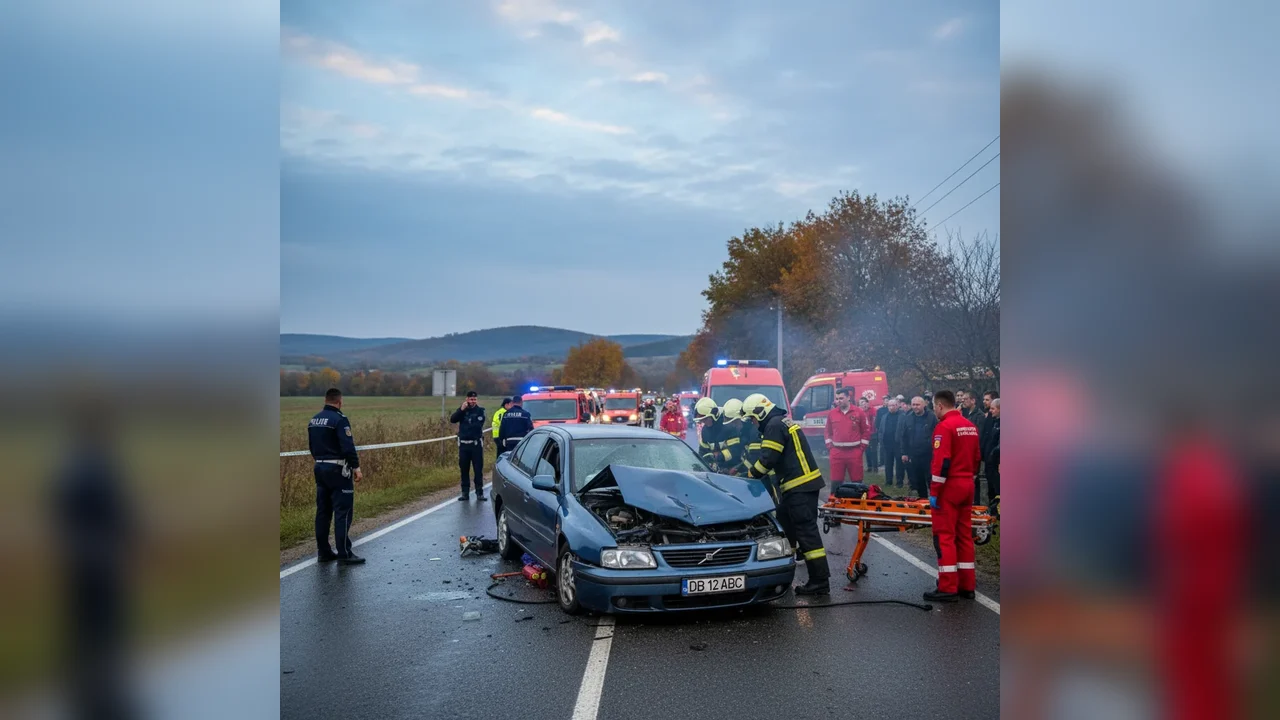 Victimă încarcerată după un accident rutier la Braniștea, lângă Târgoviște