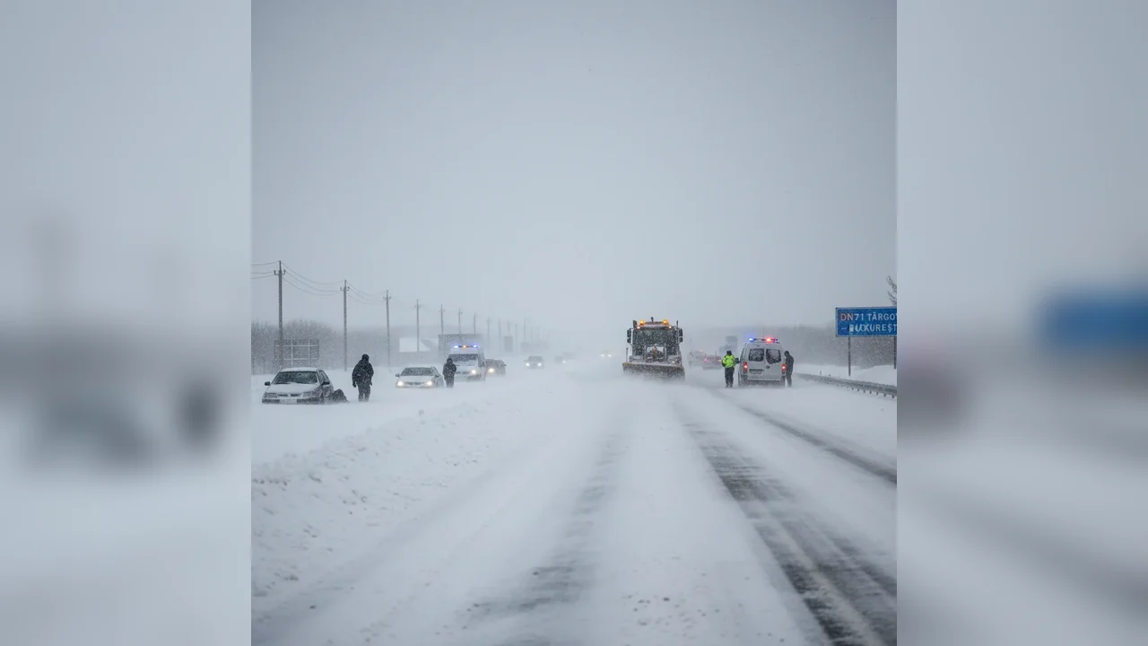 Viscolul afectează traficul rutier: situația drumurilor din Târgoviște și sud-estul țării